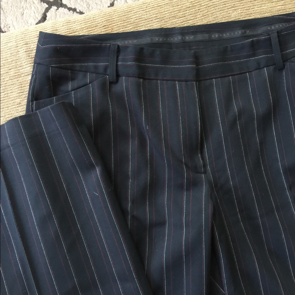 Black pinstripe dress pants